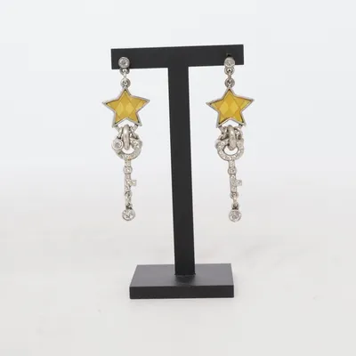 Boucles d'oreilles (Argent, Jaune) Métal inconnu