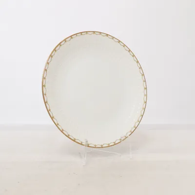 Tallrik (Vit, Guldfärgad) från Hackefors Porslin