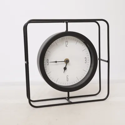 Bordsklocka (Svart, Vit)