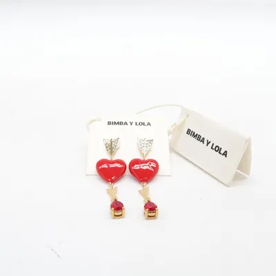 Boucles d'oreilles (Rouge, Or) de Bimba y Lola Métal inconnu