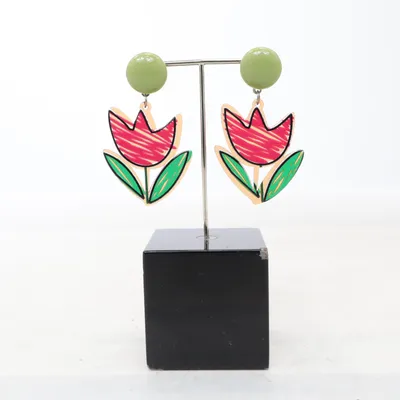 Örhängen (Rosa, Grön, Orange) Plast