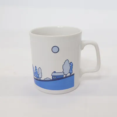 Mugg (Vit, Blå) från Staffordshire