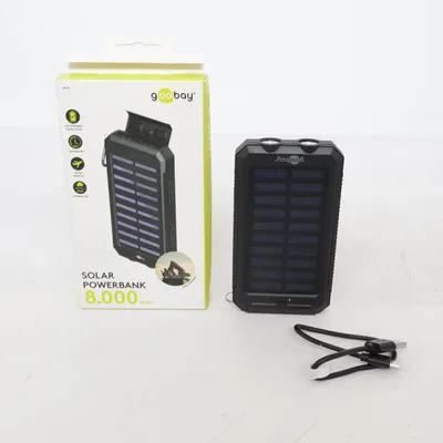 Powerbank (Solar Powerbank 8.000 Mah) fra Goobay