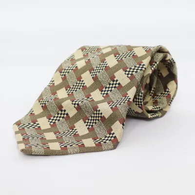 Tie (Beige, Multicolored) from Emilio Lanzetti Silk