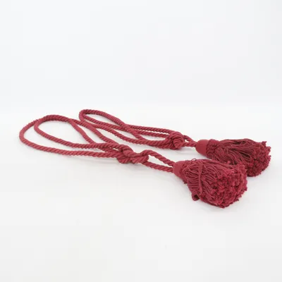 Gardinholder (Gardinomtag, gardintofsar, omtag, gardinband, röda tofsar, röd inredning, vintage, retro, klassisk, elegant, dekorativ, gardiner, textil, hem, vardagsrum, sovrum, fransar, tofsar, inredningsdetalj, 2 st)