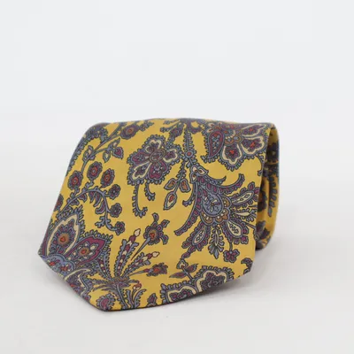 Cravate (Jaune, Multicolore) de Frederick Theak Soie
