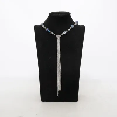 Collier (Bleu, Argent) de Jade & Jasper Métal inconnu
