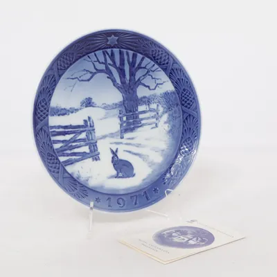 Muurplaat (Blauw, Wit) van Royal Copenhagen