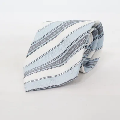Tie (Blue, White, Gray) from Lavorazione Artigianale Silk