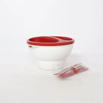 Bowl (White, Red) from Tupperware