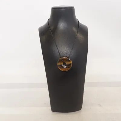 Halsband (Brun, Svart) Okänd metall, Skinn