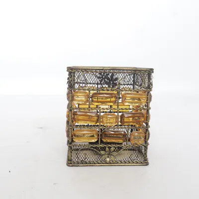 Teelichthalter (Gold, Braun)
