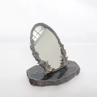 Spegel (Grön, Silverfärgad) Marmor