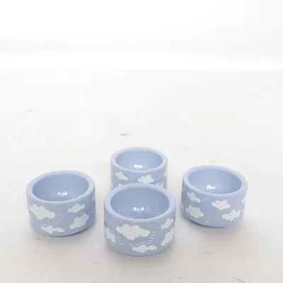 Eierbecher (Blau, Weiß)