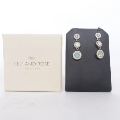 Boucles d'oreilles (Or, Vert, Rose) de Lily and Rose Métal inconnu