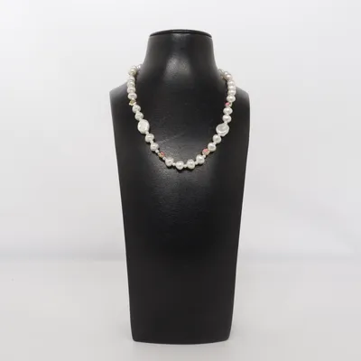 Necklace (White, Gold, Pink) Plastic