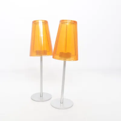Ljusstake (Orange, Silverfärgad)