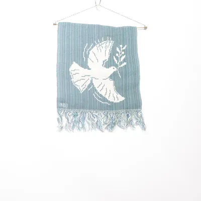 Tapestry (finnväv dubbelväv handvävd  50 x 36 cm fint skick fågel duva) from Hemslöjd