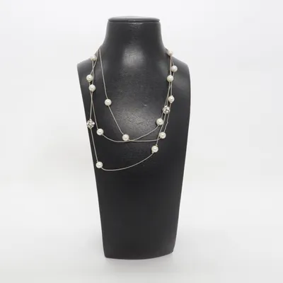 Collier (Argent, Blanc) de Fashion by Glitter Métal inconnu