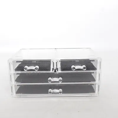 Rangement de maquillage (Transparent, Noir)