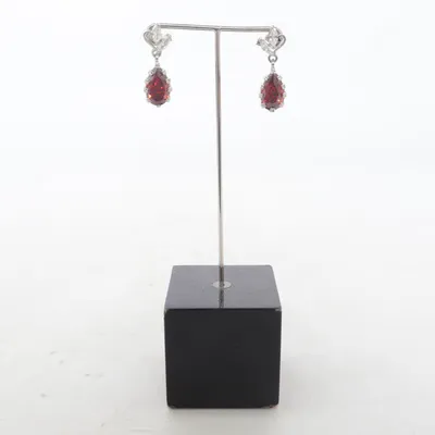 Boucles d'oreilles (Rouge, Argent) de Fashion Jewelry Métal inconnu