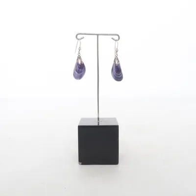 Boucles d'oreilles (Violet, Argent) Métal inconnu