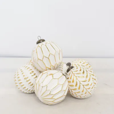 Julgranspynt (Vit, Guldfärgad)