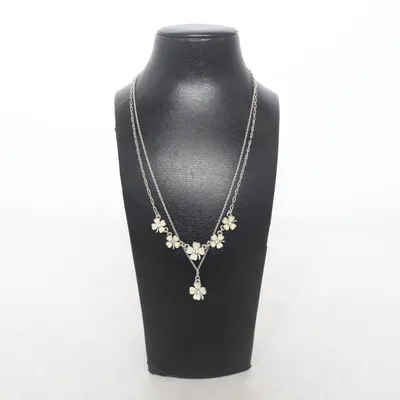Necklace (Silver, White) from Pilgrim Unknown metal