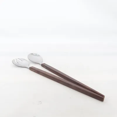 Salladsbestick (Brun, Silverfärgad) från Rostfrei