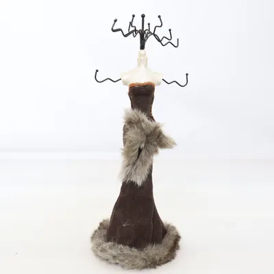 Jewelry stand (Brown, White, Black) Faux fur