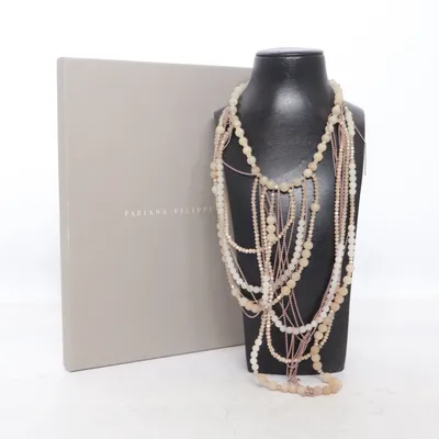 Halsband (Beige, Silverfärgad) från Fabiana Filippi Okänd metall