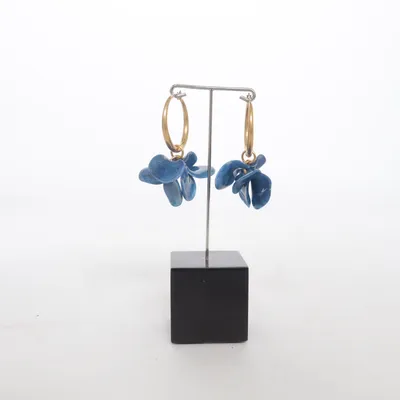 Earrings (Blue, Gold) Unknown metal
