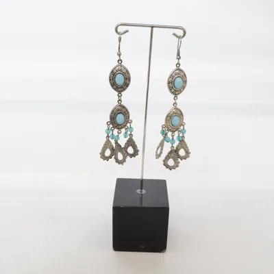 Earrings (Silver, Blue) Unknown metal