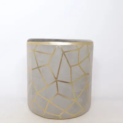 Poef (Grijs, Goud)