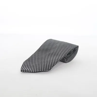 Tie (Black, White) from Gordon Crane Silk