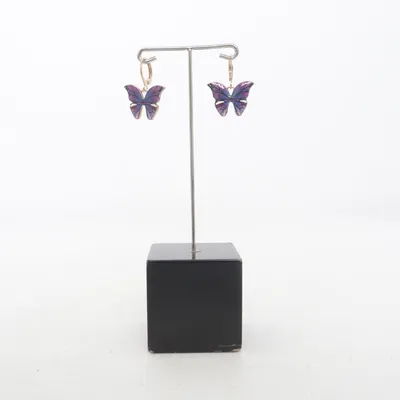 Earrings (Purple, Blue, Gold) Unknown metal