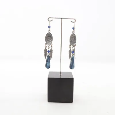 Earrings (Silver, Blue) Unknown metal
