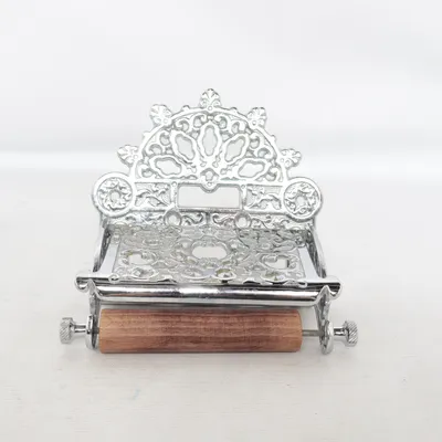 Toalettpappershållare (Silverfärgad, Brun)