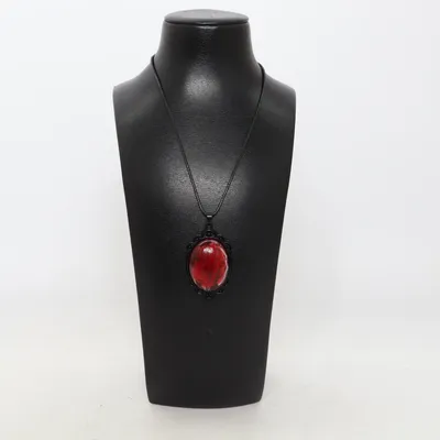 Necklace (Red, Black) Unknown metal