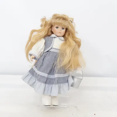 Porslinsdocka (Blå, Vit)