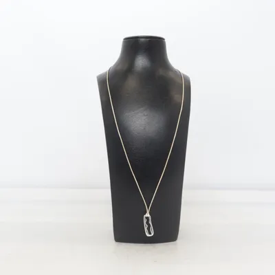 Necklace (Beige, Silver) Plastic