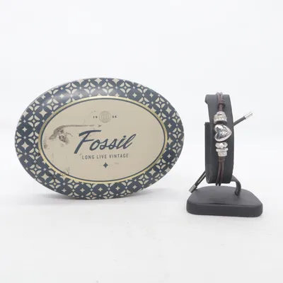 Bracelet (Brown, Silver) from Fossil Unknown metal