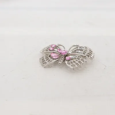 Broche (Sølv, Pink) Ukendt metal