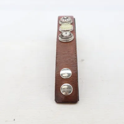 Armband (Brun, Silverfärgad) från Amsterdam Noosa Okänd metall, Skinn