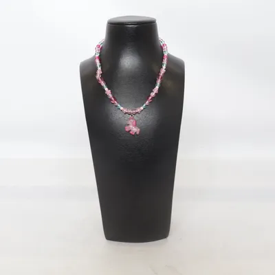 Halsband (Rosa, Blå) Okänd metall