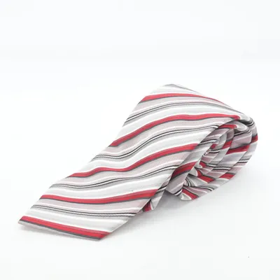 Stropdas (Grijs, Rood, Wit) van Batistini Zijde