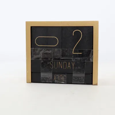 Eeuwigdurende kalender (Zwart, Beige)