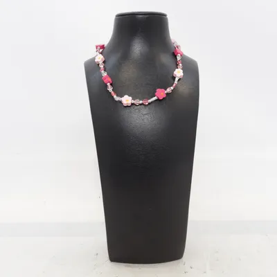 Necklace (Pink, Red) Unknown metal