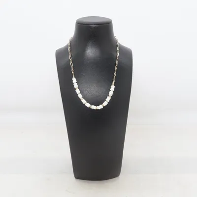 Necklace (White, Gold) from SIX Unknown metal