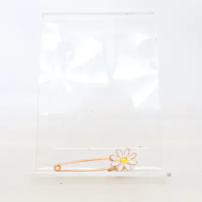 Brooch (Gold, White) Unknown metal